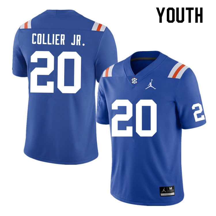 Youth #20 Corey Collier Jr. Florida Gators College Football Jerseys Sale-Throwback - Click Image to Close
